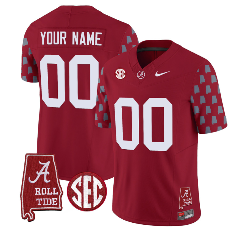 Custom Alabama Crimson Tide Jersey Name and Number Vapor College Football Limited Stitched Crimson