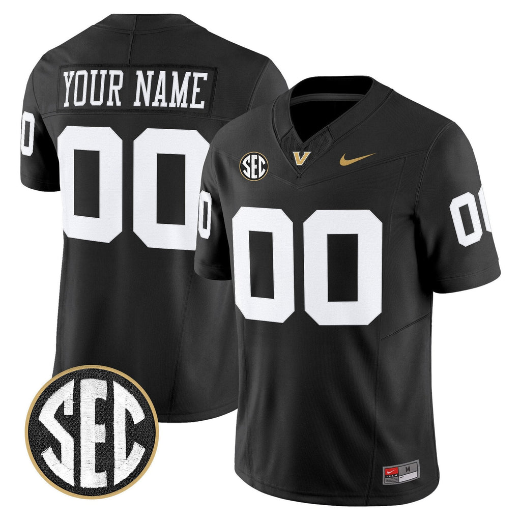 Custom Vanderbilt Commodores Jersey Name, Number 2025 Limited Stitched Black