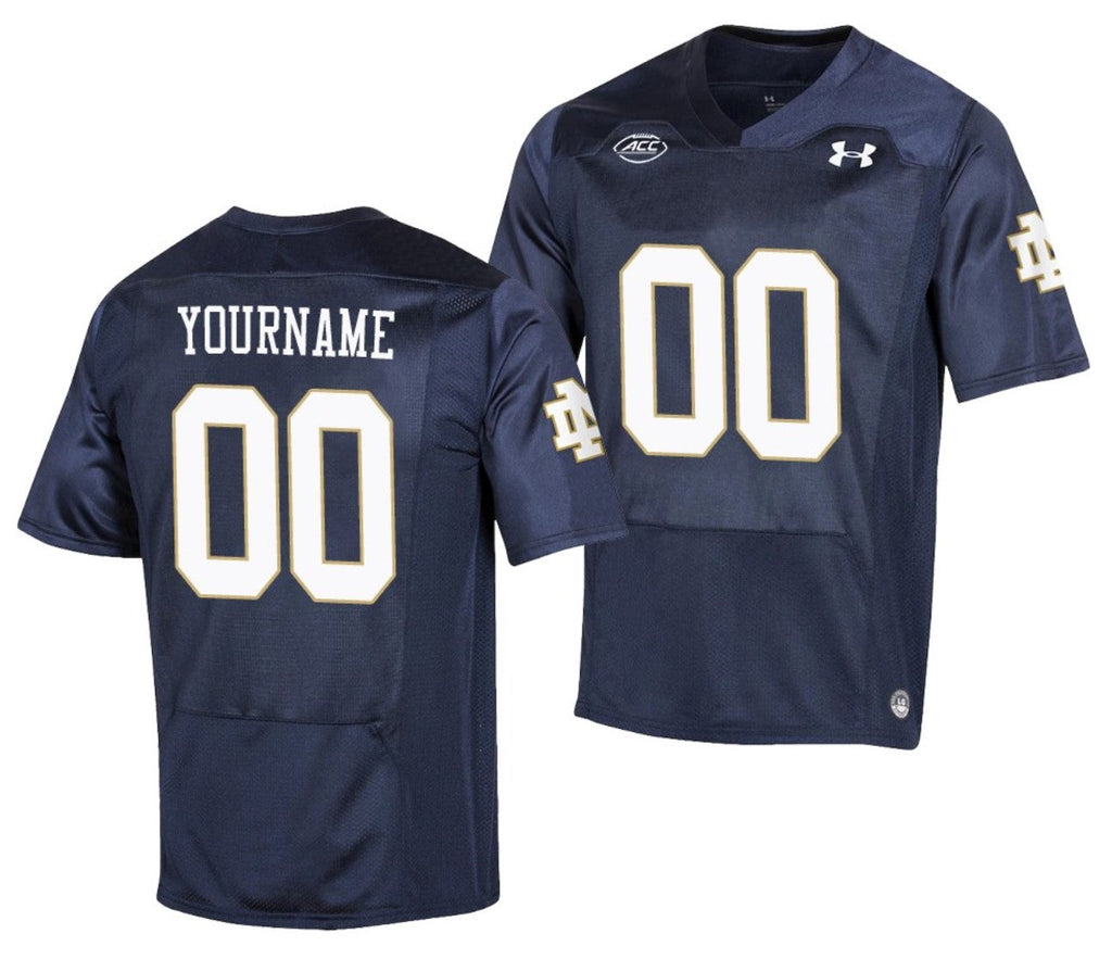 Custom Notre Dame Fighting Irish Jersey Name and Number NCAA College Football ACC Patch Navy