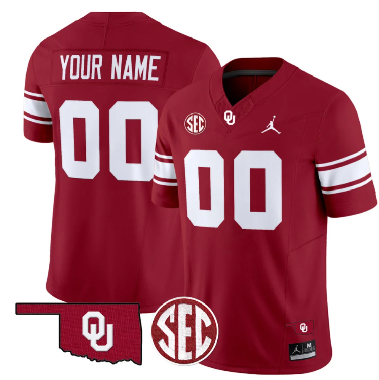 Custom Oklahoma Sooners Jersey Name and Number Football Throwback Vapor Limited Stitched Crimson