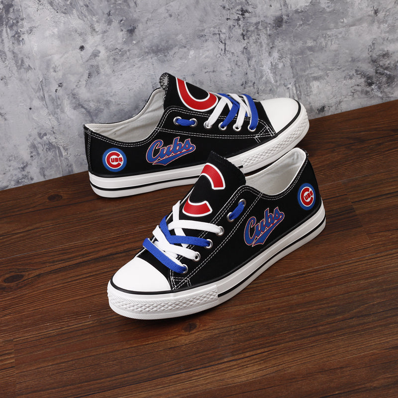 Chicago Cubs Limited Print MLB Baseball Fans Low Top Canvas Shoes Sport Sneakers T-DAC105H