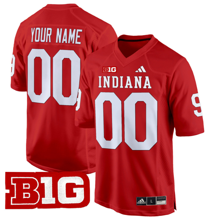 Custom Indiana Hoosiers Jersey 2024 Game V2 Football Stitched Crimson