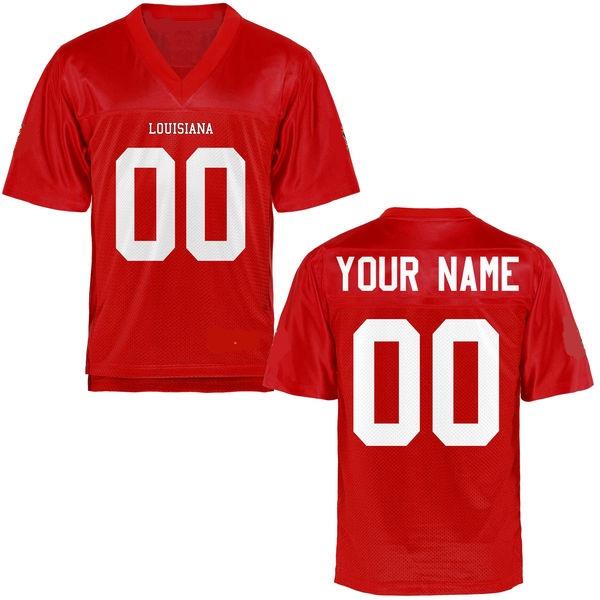 Custom Louisiana Lafayette Ragin Cajuns Jersey Name and Number NCAA College Football Red