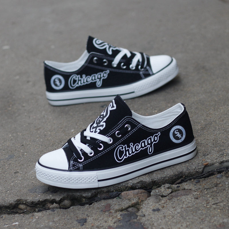 Chicago White Sox Limited Print MLB Baseball Fans Low Top Canvas Shoes Sport Sneakers T-DJ171H