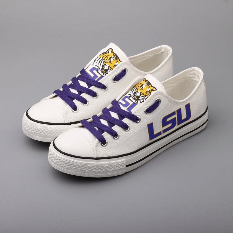 LSU Tigers Limited Print NCAA College Students Low Top Canvas Shoes Sport Sneakers
