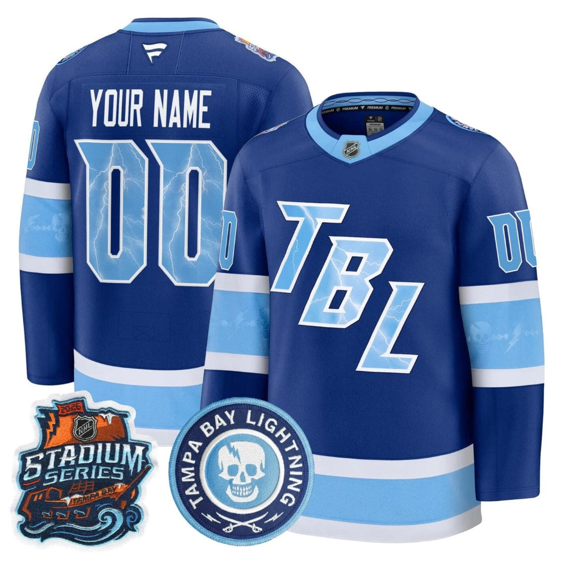 Custom Tampa Bay Lightning Jersey 2026 Stadium Series Patch Premium Stitched