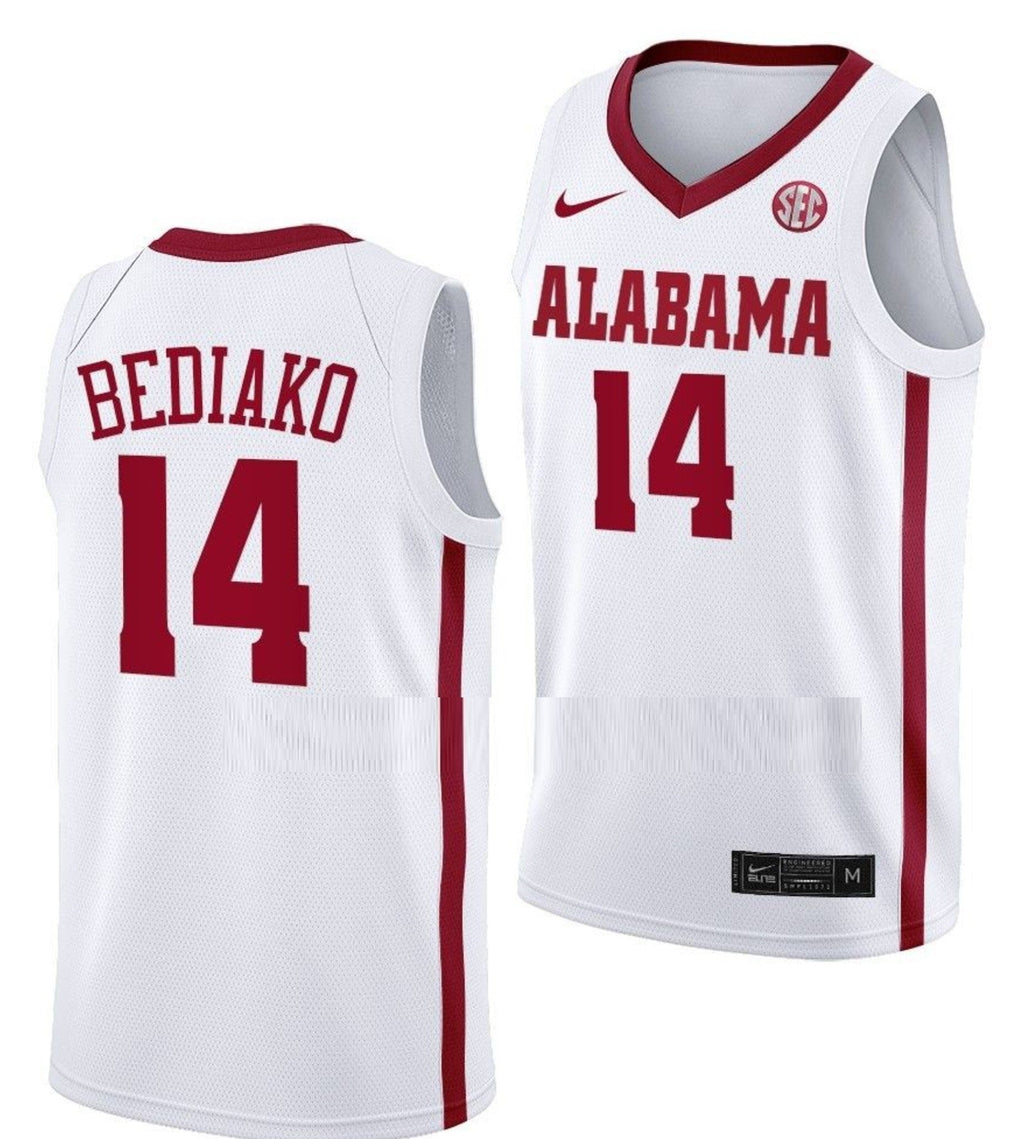 Charles Bediako Jersey Alabama Crimson Tide College Basketball White #14