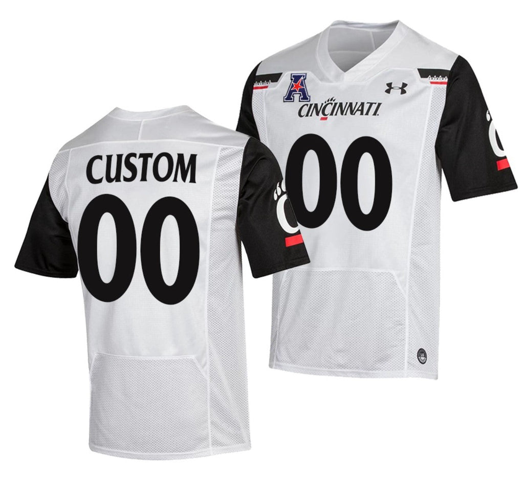 Custom Cincinnati Bearcats Jersey Name and Number NCAA College Football White The American Patch