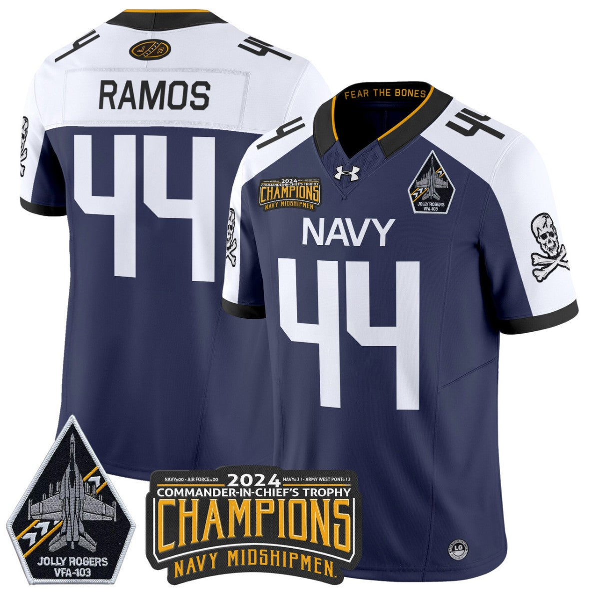 Colin Ramos Jersey #44 Navy Midshipmen Commander-in-chief's Trophy Navy Alternate