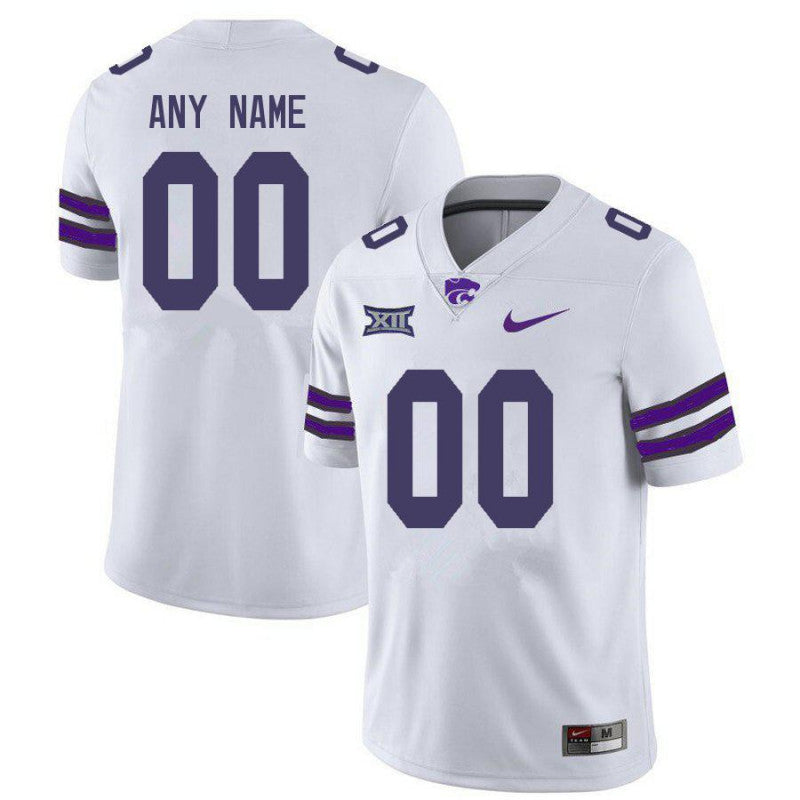 Custom Kansas State Wildcats Jersey Name and Number NCAA College Football White