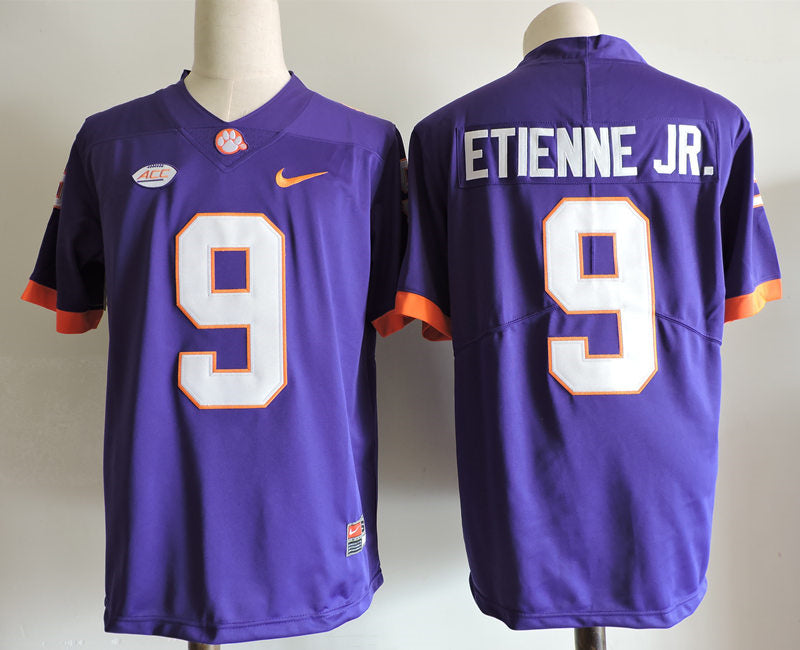 Clemson Tigers #9 Travis Etienne Jr College Football Jersey Purple