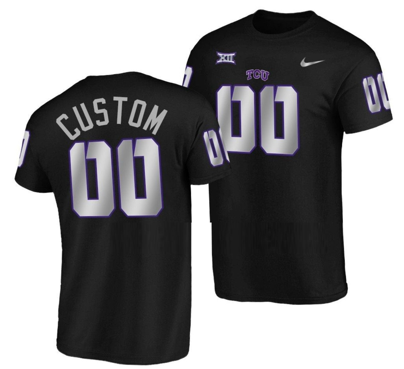 Custom TCU Horned Frogs Jersey Name and Number NCAA College Football Blackout