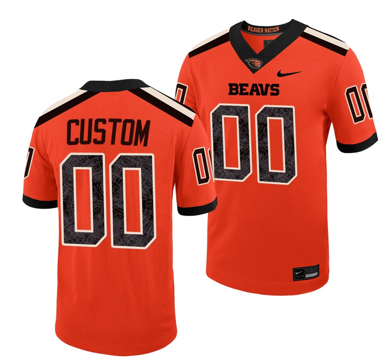 Custom Oregon State Beavers Jersey Name and Number NCAA College Football Untouchable Orange