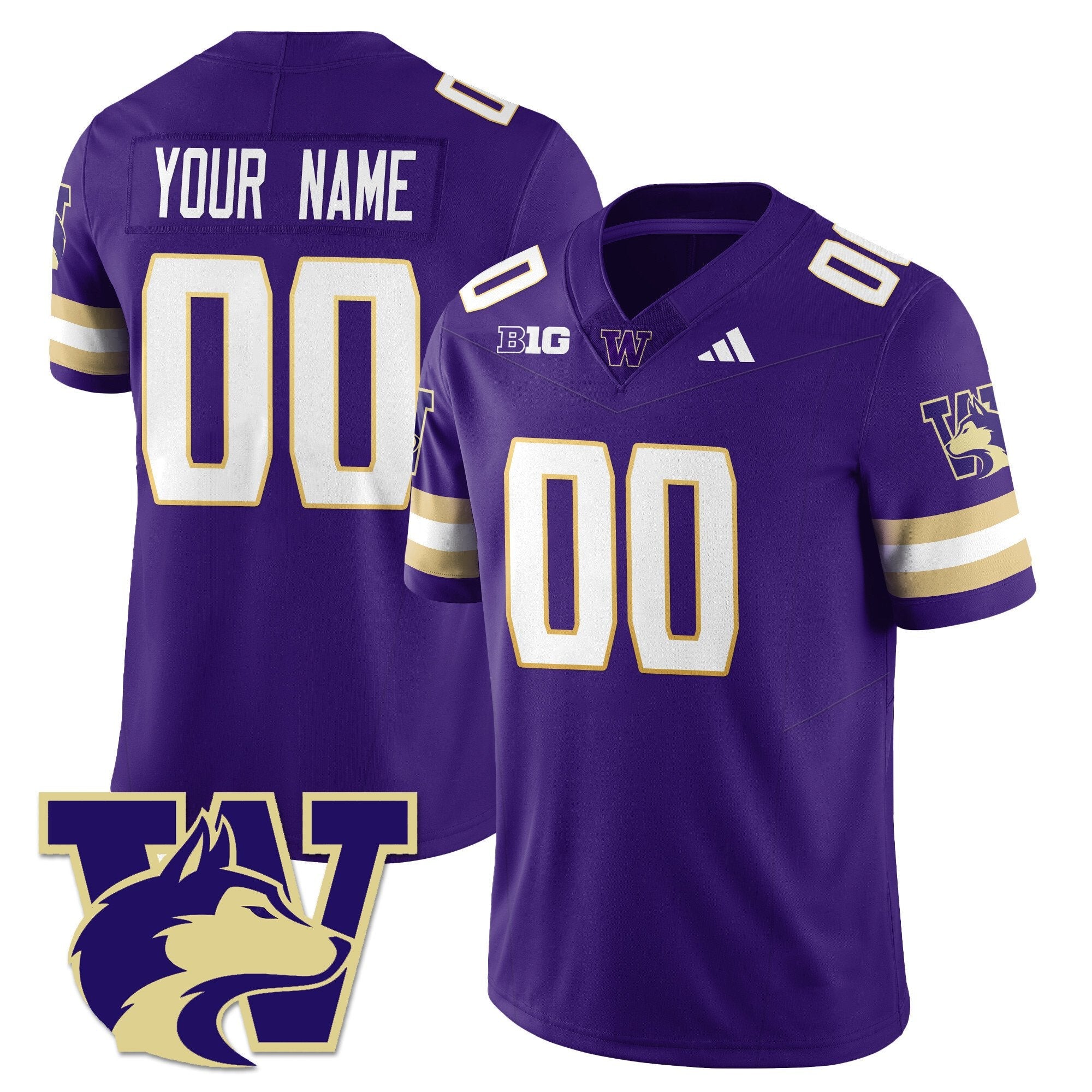 Custom Washington Husky Jersey Football 2025 Vapor Limited Stitched Purple