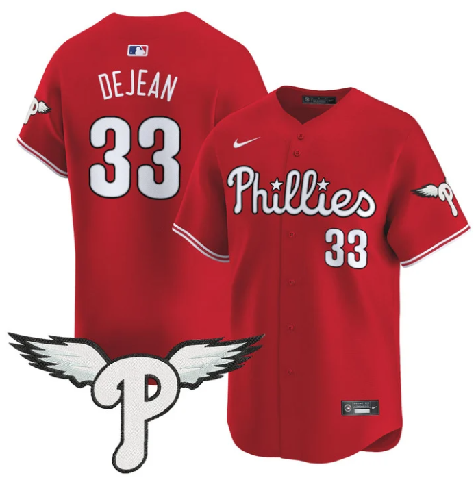 Cooper DeJean Jersey #33 Philadelphia Phillies 2025 Vapor Premier Limited Stitched Red