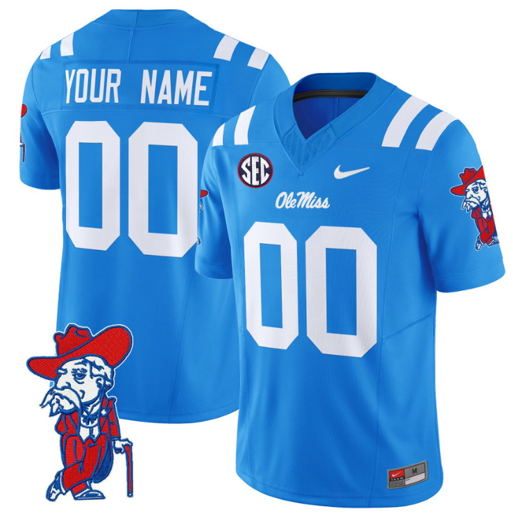 Custom Ole Miss Rebels Jersey Name and Number Vapor Limited College Football Stitched Red Alternate