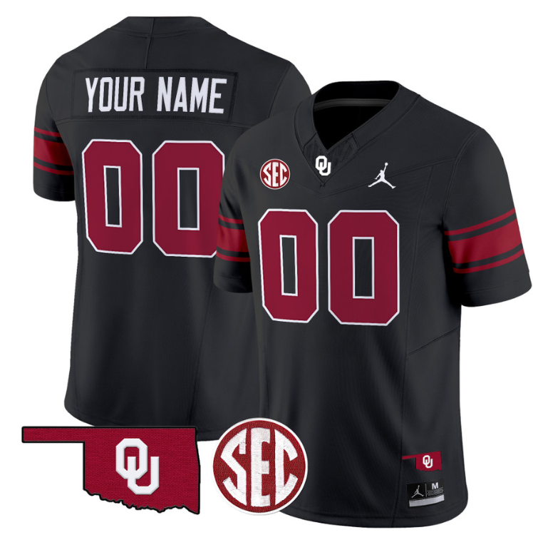 Custom Oklahoma Sooners Jersey Name and Number Football Throwback Vapor Limited Stitched Black