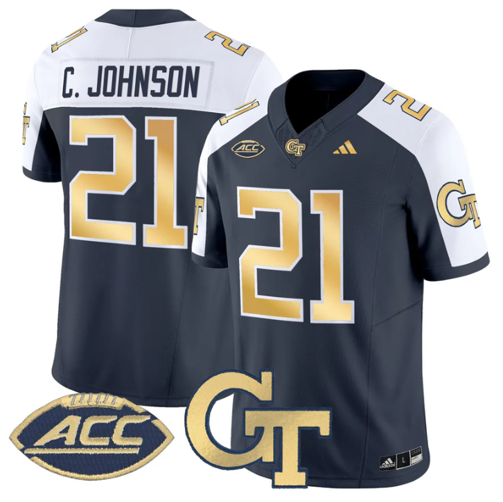Calvin Johnson Jersey #21 Georgia Tech Yellow Jackets 2025 Stitched