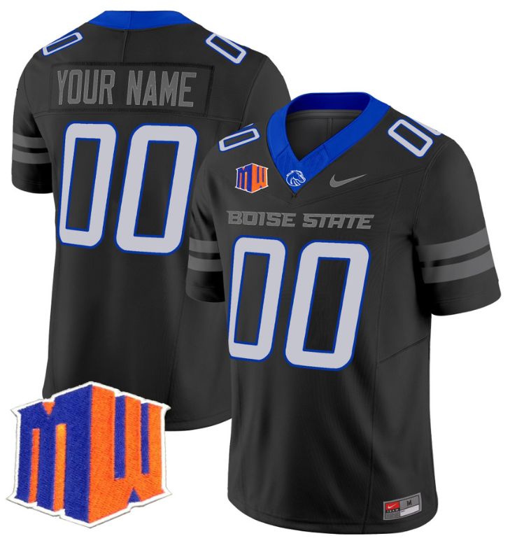 Custom Boise State Broncos Jersey Name and Number Vapor Limited College Football Stitched Black