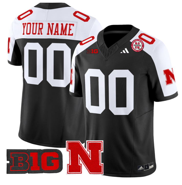 Custom Nebraska Cornhuskers Jersey Name and Number Vapor Limited Football Black Alternate