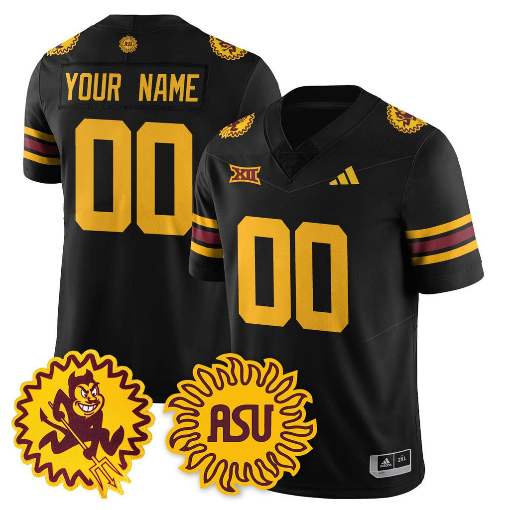 Custom Arizona State Sun Devils Jersey 1975 Throwback Uniform Stitched Black