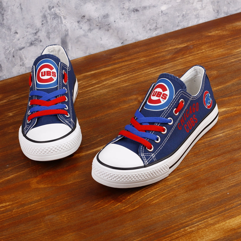 Chicago Cubs Limited Print MLB Baseball Fans Low Top Canvas Shoes Sport Sneakers T-DAC91L