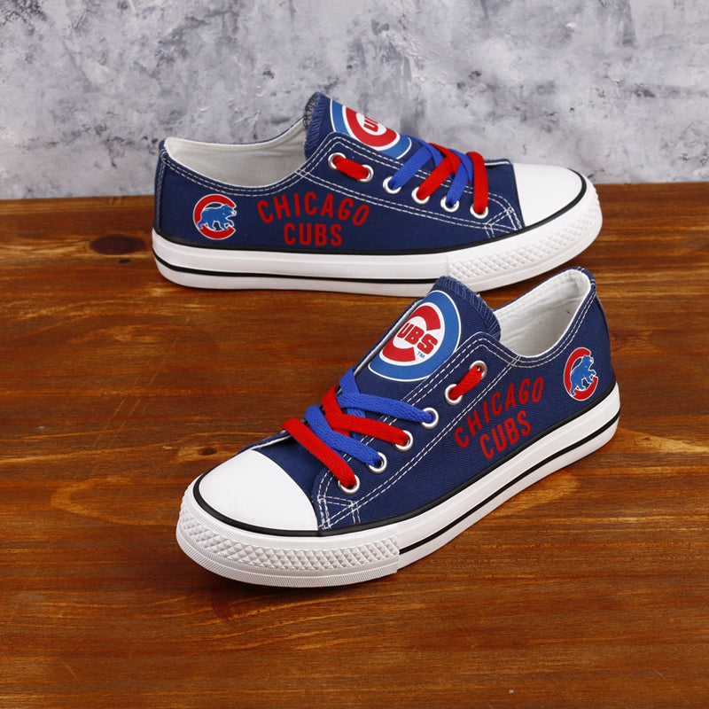 Chicago Cubs Limited Print MLB Baseball Fans Low Top Canvas Shoes Sport Sneakers T-DAC91L