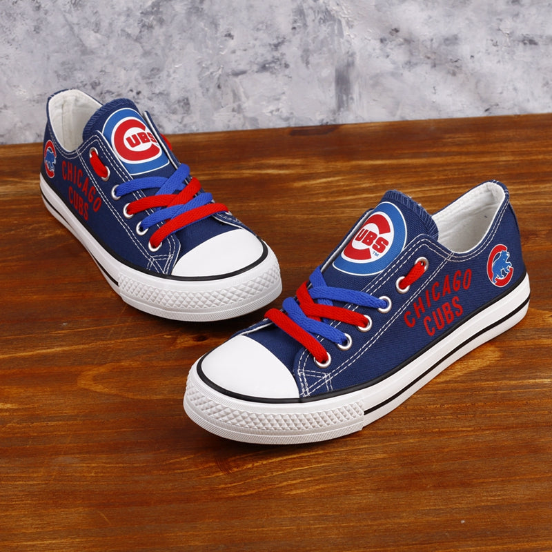 Chicago Cubs Limited Print MLB Baseball Fans Low Top Canvas Shoes Sport Sneakers T-DAC91L