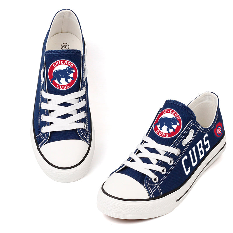 Chicago Cubs Limited Print MLB Baseball Fans Low Top Canvas Shoes Sport Sneakers T-DAC168L