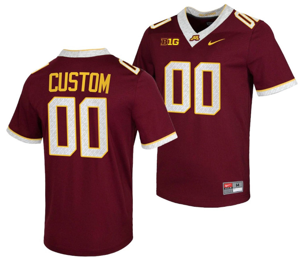 Custom Minnesota Golden Gophers Jersey Name and Number NCAA College Football Untouchable Maroon
