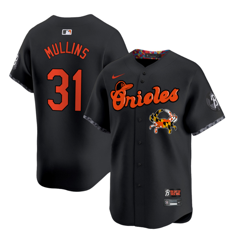 Cedric Mullins Jersey #31 Baltimore Orioles Maryland Blue Crab Vapor Stitched Black