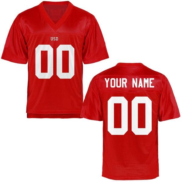 Custom South Dakota Coyotes Jersey Name and Number NCAA College Football Red