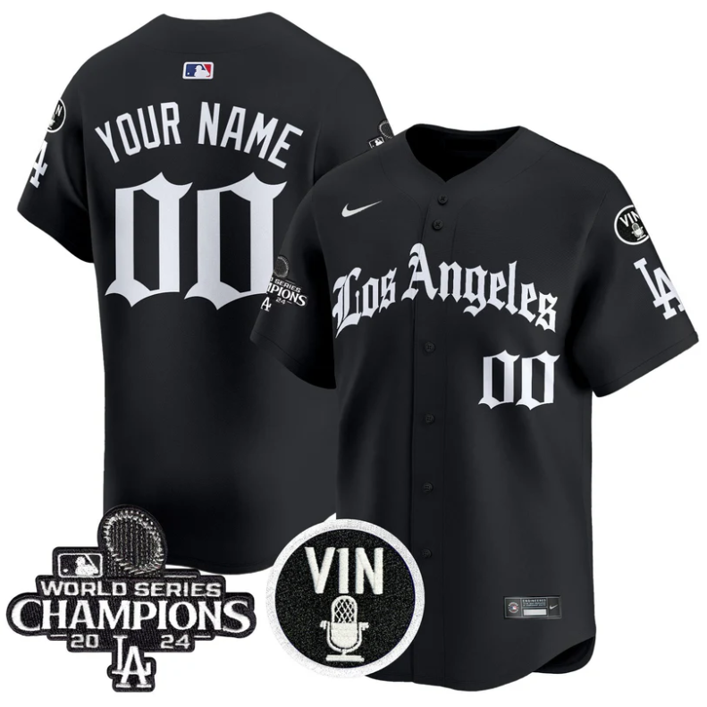 Custom Dodgers Jersey Name, Number 2025 LA Gothic Style Vapor Premier Limited Stitched White