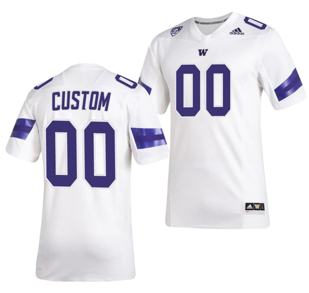 Custom Washington Huskies Jersey Name and Number NCAA College Football Replica White