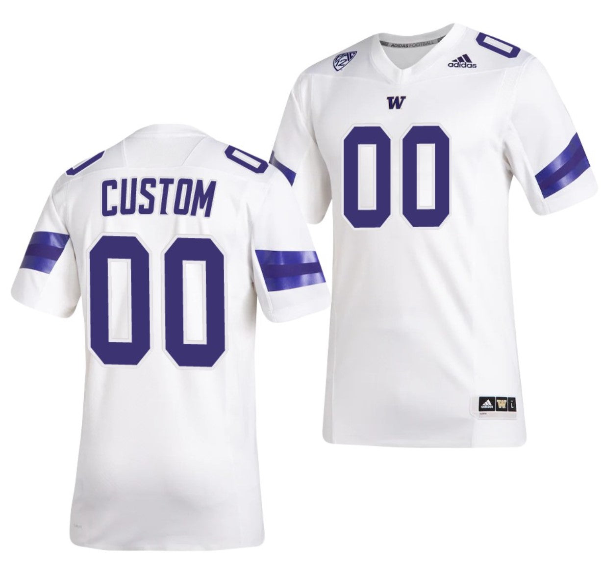 Custom Washington Huskies Jersey Name and Number NCAA College Football Replica White