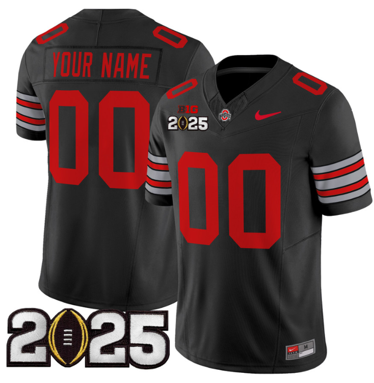 Custom Ohio State Buckeyes Jersey 'Heritage Stripe' 2025 CFP Final Black