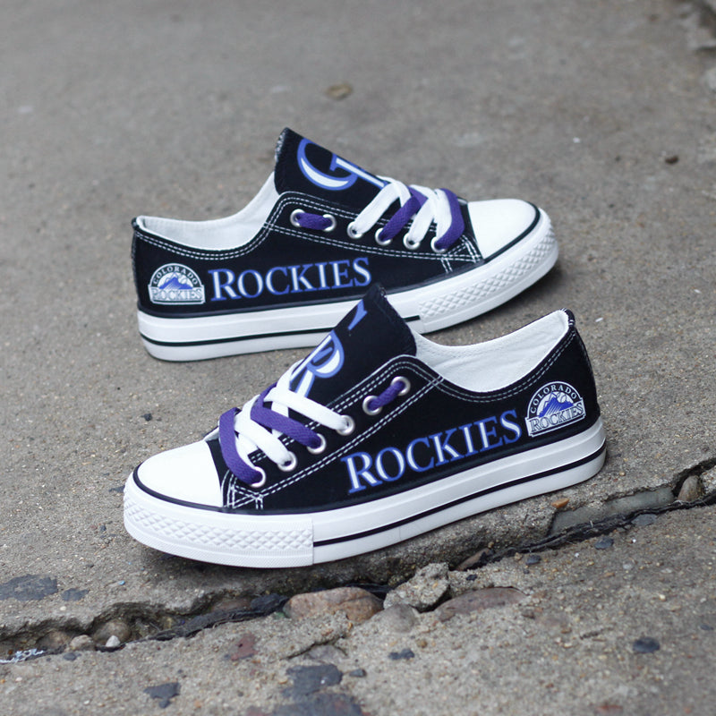 Colorado Rockies Limited Print MLB Baseball Fans Low Top Canvas Shoes Sport Sneakers T-DJ184H