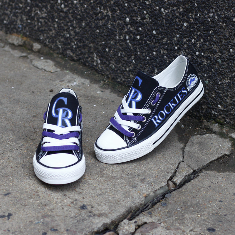 Colorado Rockies Limited Print MLB Baseball Fans Low Top Canvas Shoes Sport Sneakers T-DJ184H