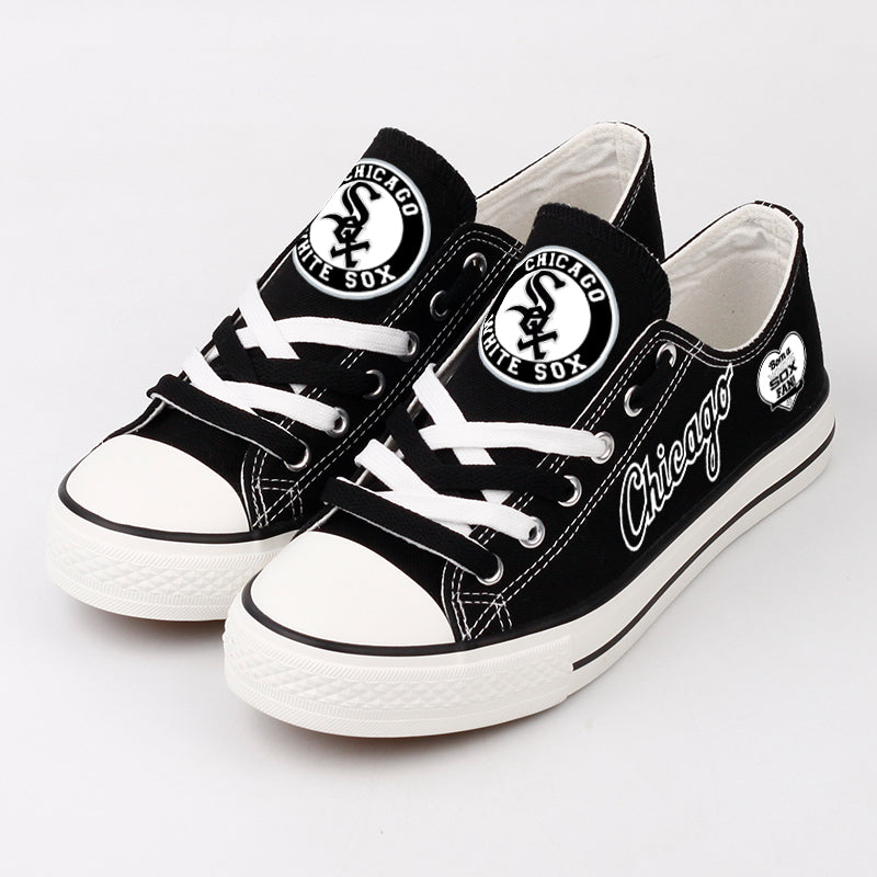 Chicago White Sox Limited Print MLB Baseball Fans Low Top Canvas Shoes Sport Sneakers T-DAC169H