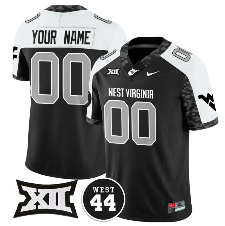 Custom West Virginia Mountaineers Jersey Name and Number 2024 Vapor Limited Football Honor Jerry West Stitched Coal
