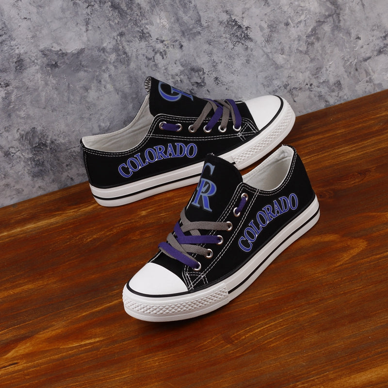 Colorado Rockies Limited Print MLB Baseball Fans Low Top Canvas Shoes Sport Sneakers T-DAC75H