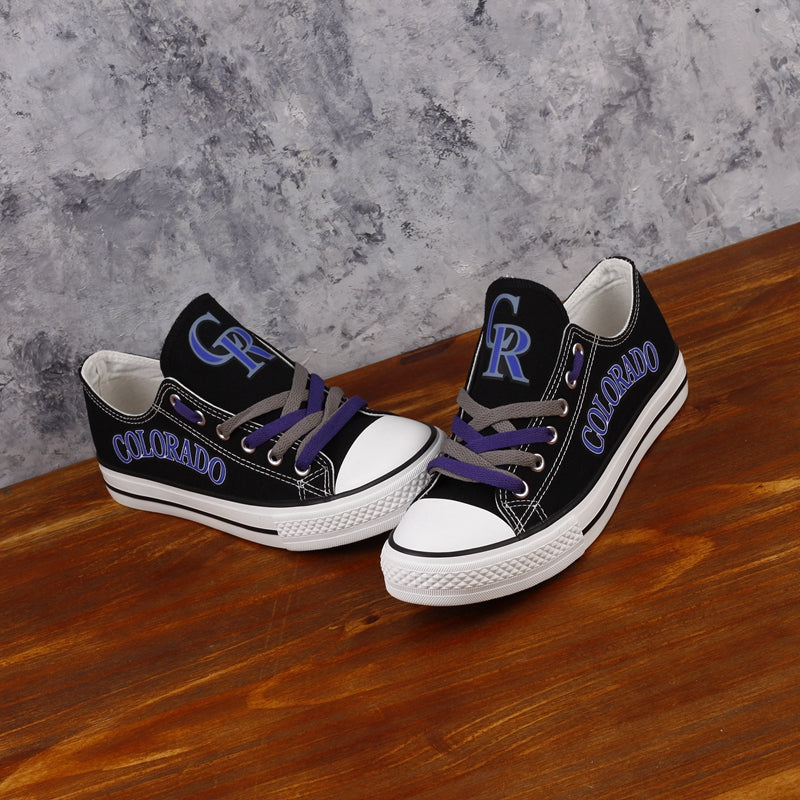 Colorado Rockies Limited Print MLB Baseball Fans Low Top Canvas Shoes Sport Sneakers T-DAC75H