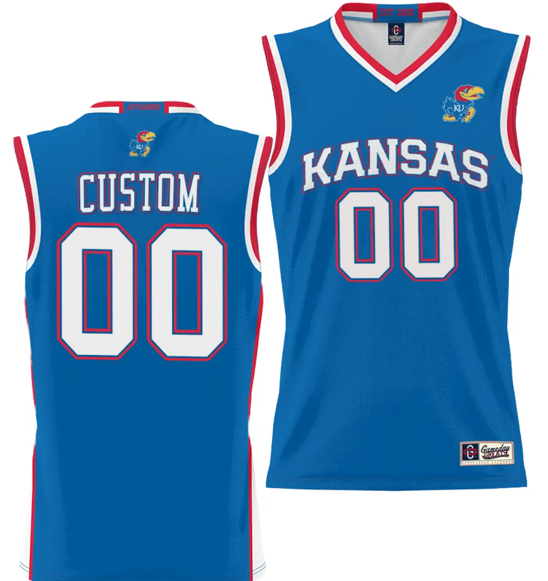 Custom Kansas Jayhawks Jersey Name and Number NIL College Basketball Lightweight Royal
