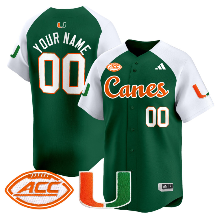Custom Miami Hurricanes Jersey Name, Number 2024 Baseball V2 Orange Alternate