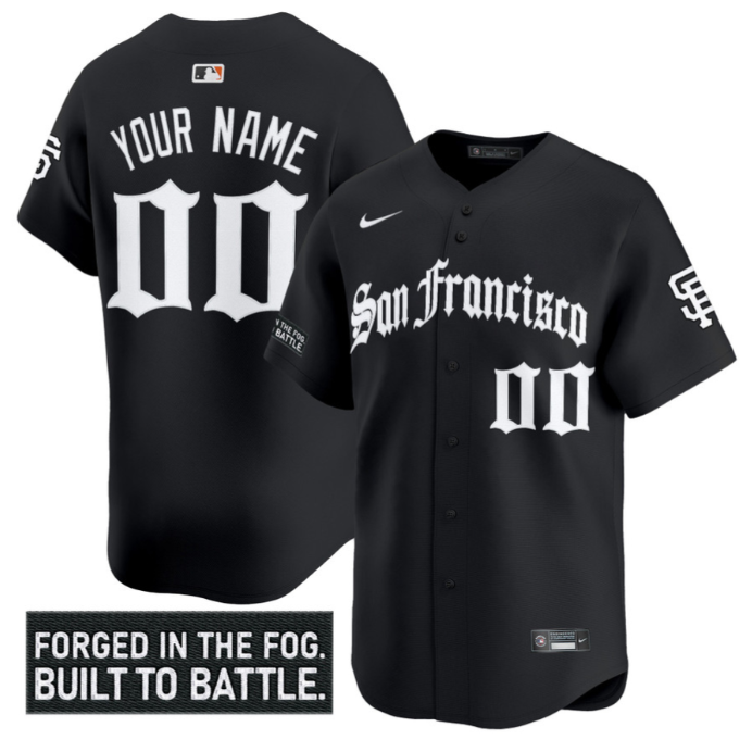 Custom San Francisco Giants Jersey Gothic Fog Edition Vapor Premier Limited Stitched Black