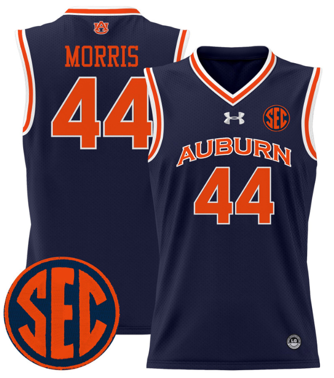 Chris Morris Jersey #44 Auburn Tigers 2024 Lightweight Basketball Navy
