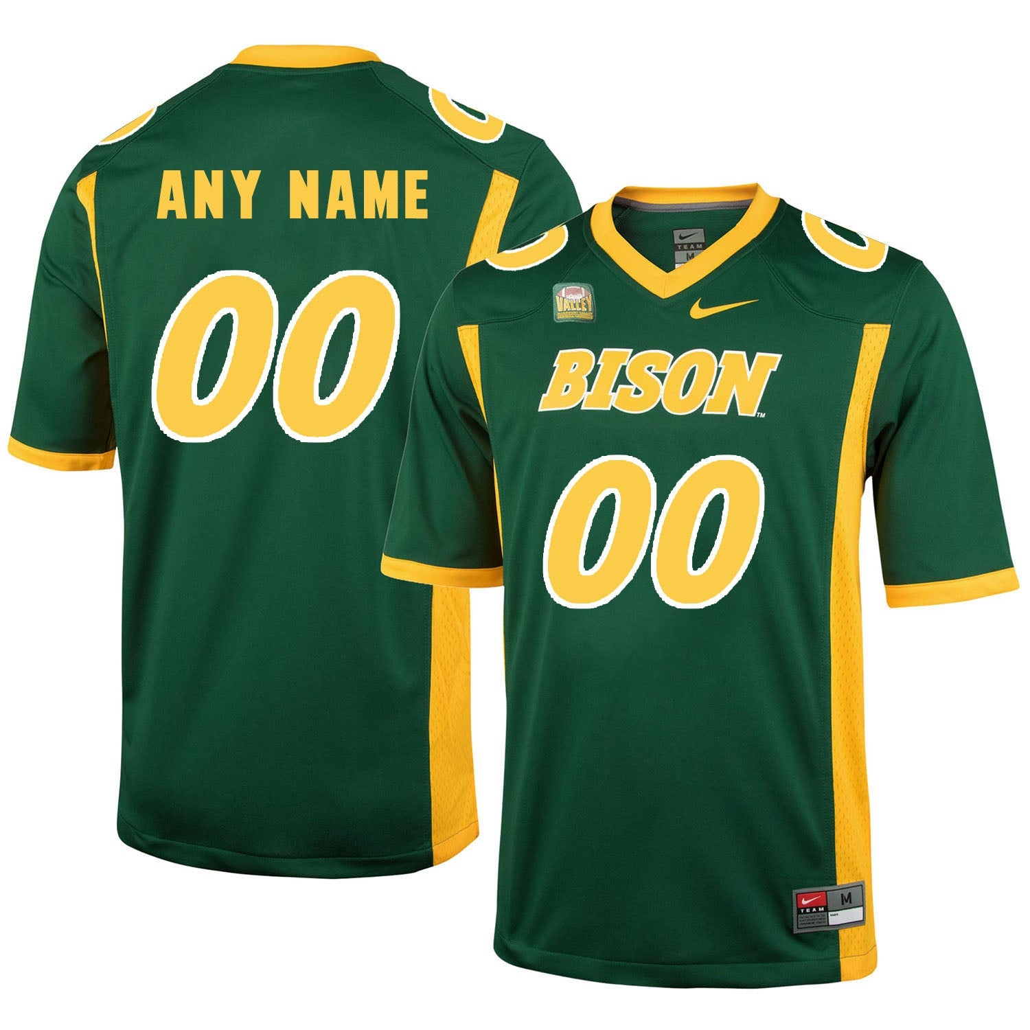 Custom North Dakota State Bison Jersey Name and Number NCAA College Football Green