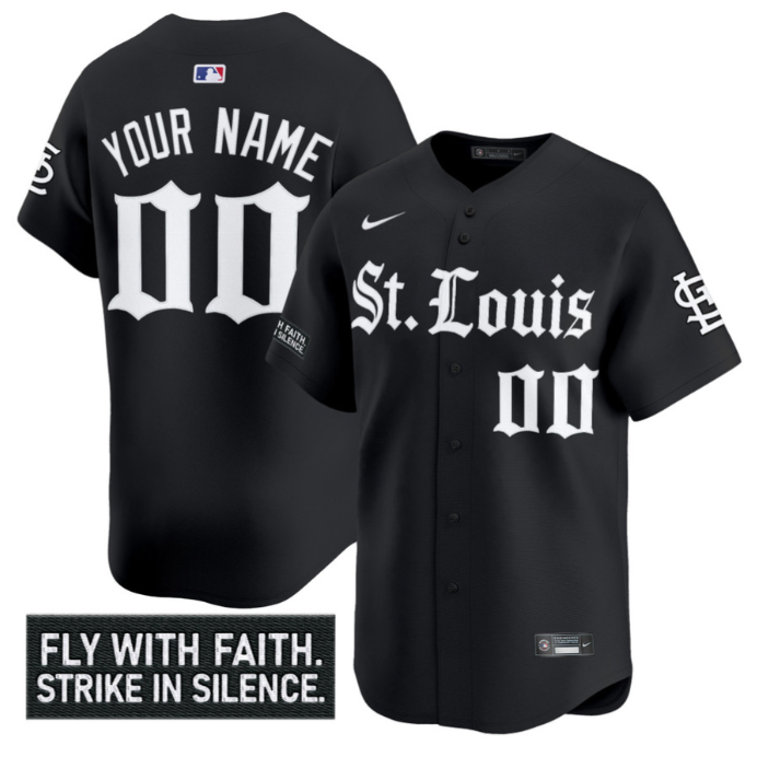 Custom St. Louis Cardinals Jersey Gothic Legacy Edition Vapor Premier Limited Stitched Black