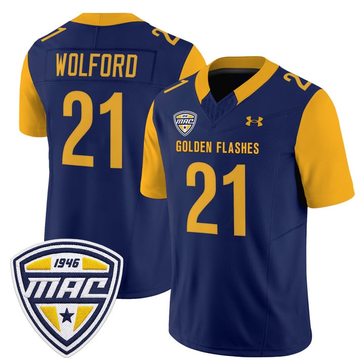 Cade Wolford Jersey #21 Kent State Golden Flashes 2025 Stitched