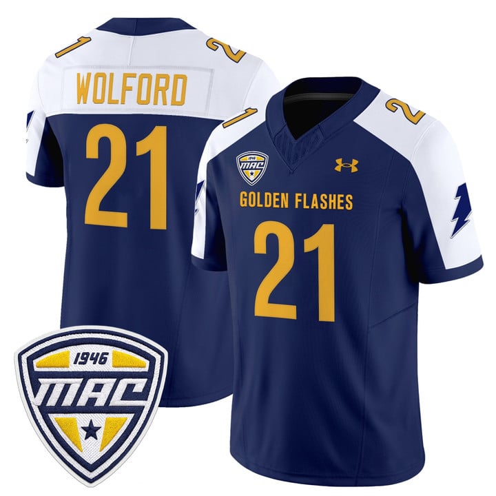 Cade Wolford Jersey #21 Kent State Golden Flashes 2025 Stitched